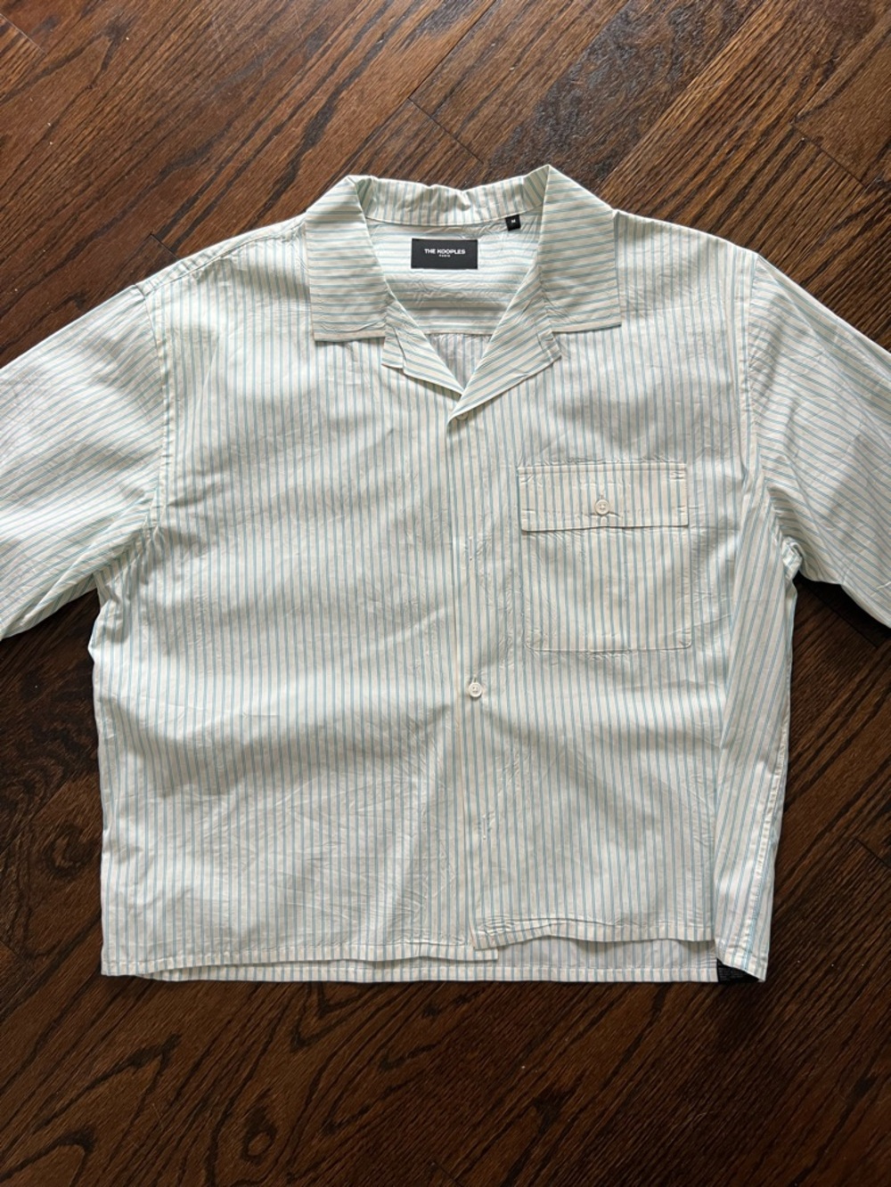 The Kooples Men's Blue & Yellow Striped Cropped Short-Sleeve Button-Down
